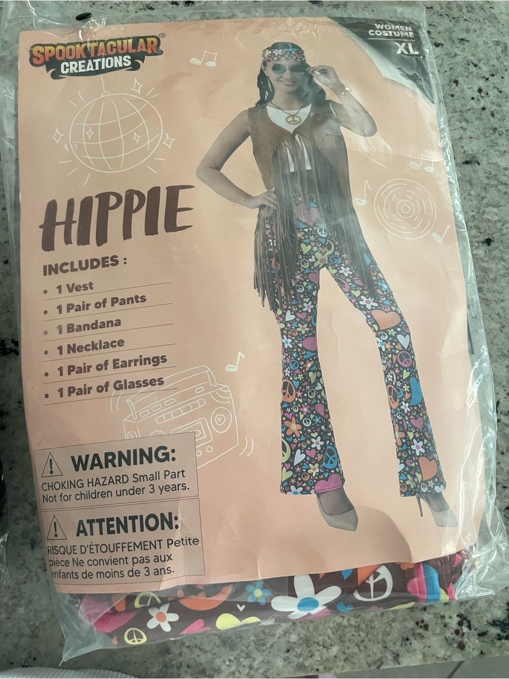 Women's Hippie Floral Bell-Bottom Pants - Multicolor Halloween costume